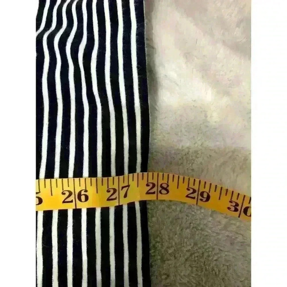 J Jill Cotton Model Navy Striped Smocked Bell Sleeve Tunic Top M Petite Artsy - Picture 5 of 9